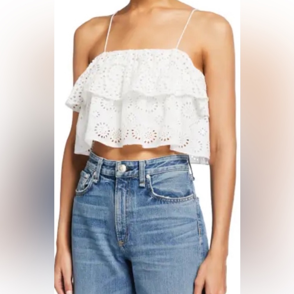 Alice + Olivia crop white top size 8